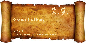 Kozma Folkus névjegykártya